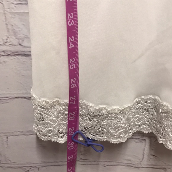 Vintage SLIP Dress Shear w Lace off White by Dentelle      Size M - Picture 3 of 15